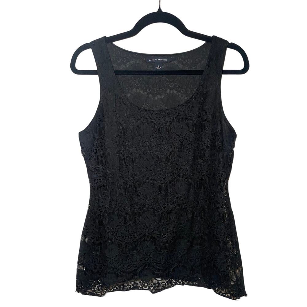Banana Republic - Black Lace Tank Top Blouse - Size S